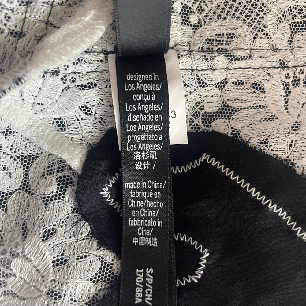 New! For Love & Lemons Maeve maxi slip dress black white lace 26479 - Picture 8 of 16